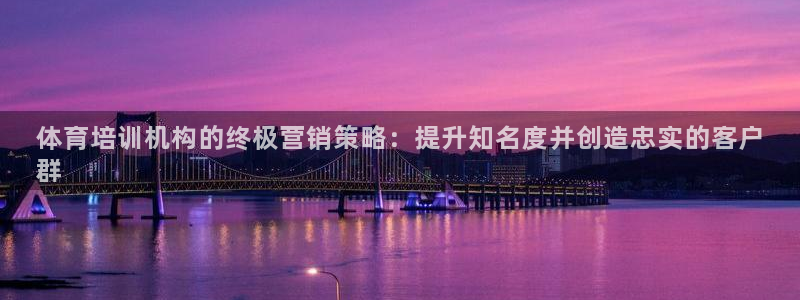 极悦平台官方网站登录网址：体育培训机构的终极营销策略